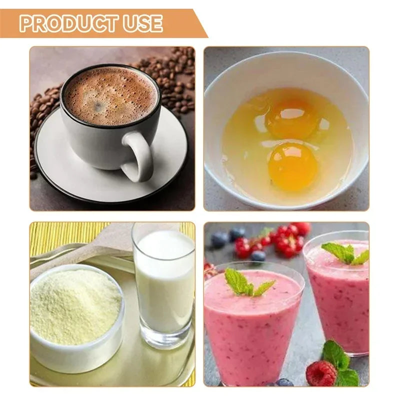 Mini Electric Milk Foamer Blender Wireless Coffee Whisk Mixer Handheld Egg Beater Cappuccino Frother Mixer Kitchen Whisk Tools