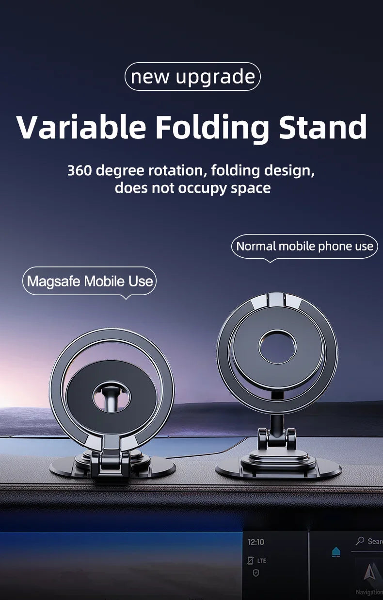 720 Rotation Magnetic Car Phone Holder Stand Strong Magnet Smart Phone Bracket For iPhone 15 14 13 12 Pro Max Samsung Xiaomi