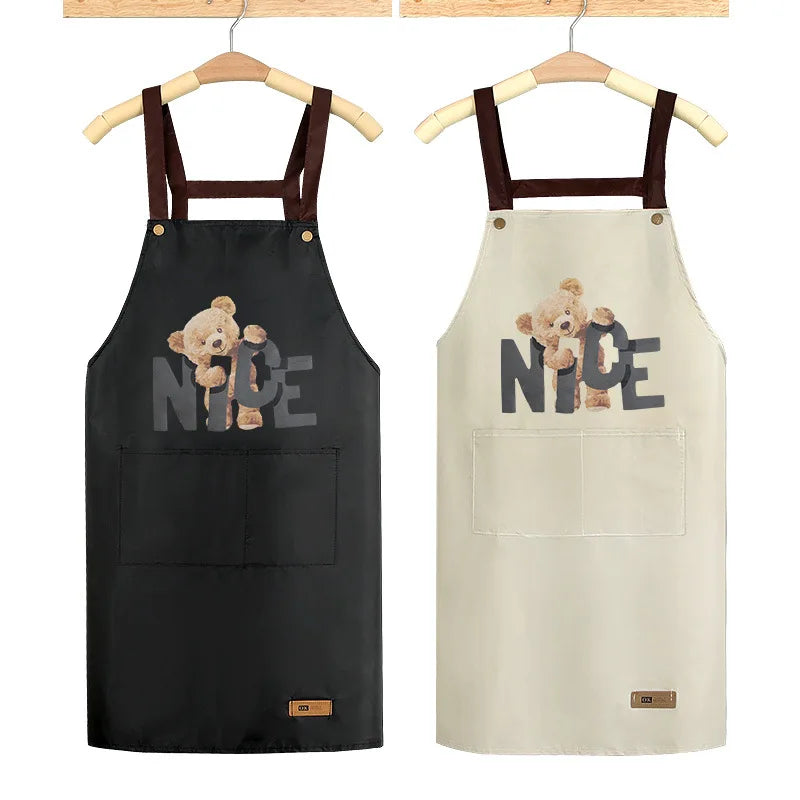 Apron with Straps for Cooking, PVC Waterproof and Oil-Resistant Waist Apron for Restaurant, Catering, and Coffee Shop Workwear