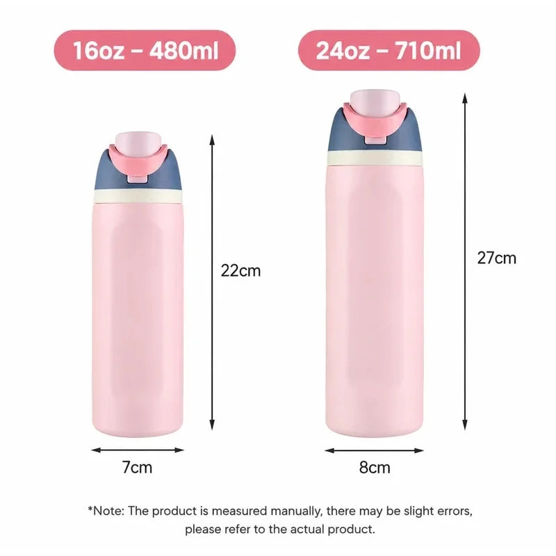 304 Stainless Steel Thermal Cup 480/710ML Leakproof Vacuum Insulated Bottle for Sports Travel Car Daily Drinking