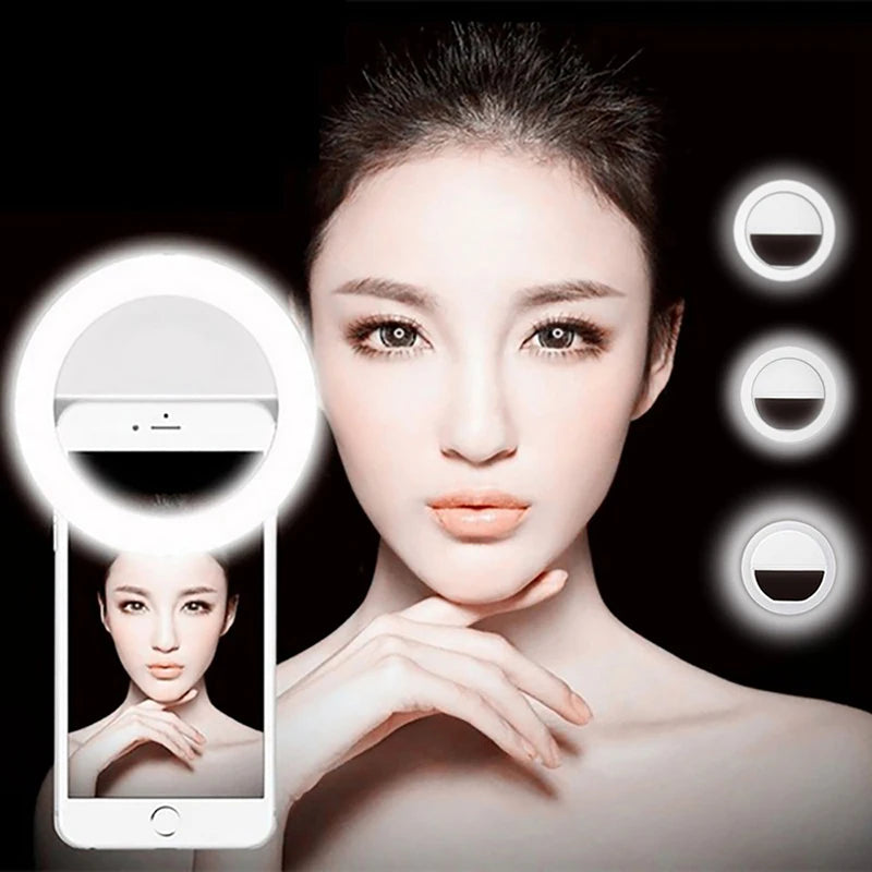 LED Selfie Ring Light Universal Selfie Light Portable Mobile Phone 36 Leds Fill Lamp For IPhone Samsung Laptops Live Video Lamp