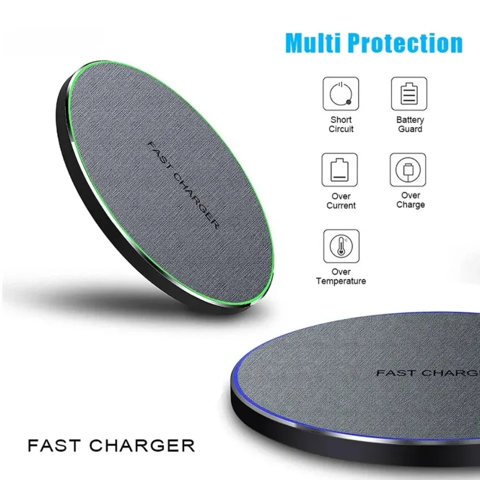 Ultra-Thin Fast Wireless Charger Pad for Samsung Galaxy S25  iPhone 17 16 15 14 13 Pro Max Wireless Induction Charging Station