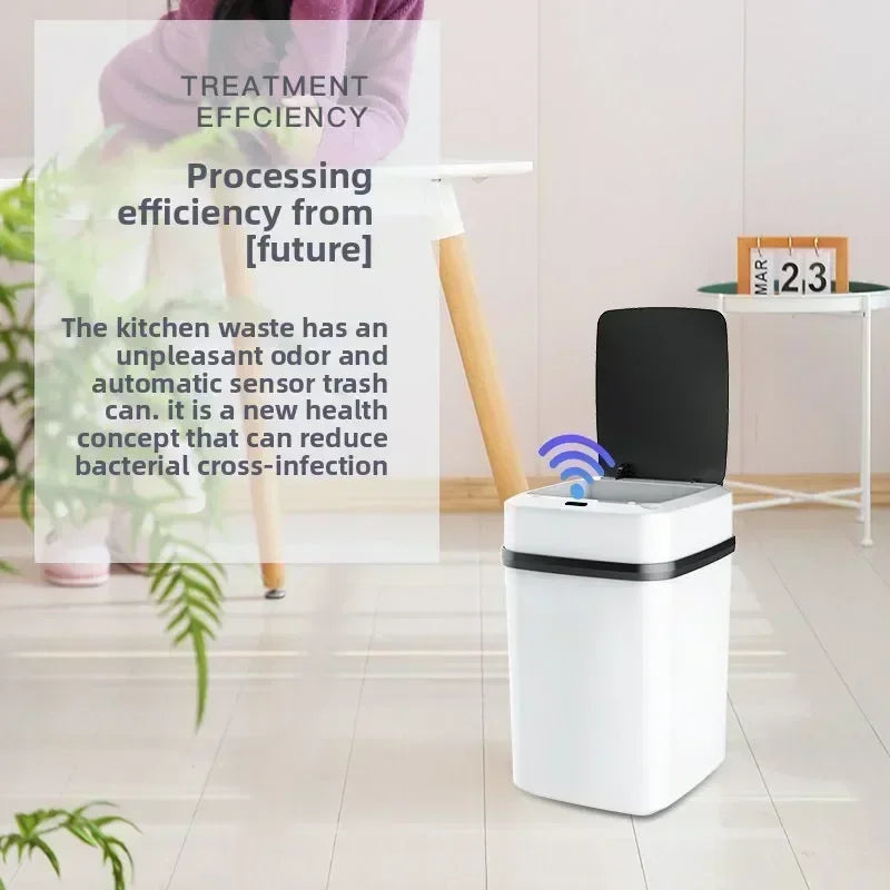 13L Smart Sensor Trash Can Waterproof Automatic Touchless Waste Bin Garbage Dustbin For Kitchen Bathroom Living Room Office