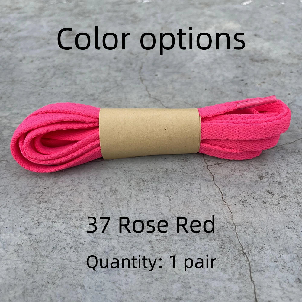 HIBERNI Flat Shoelaces for Sneakers/Adidas/Nike - 120cm/140cm Red/Orange/Hot Pink | Soft & Vibrant Laces for AF1 Shoes 1Pair