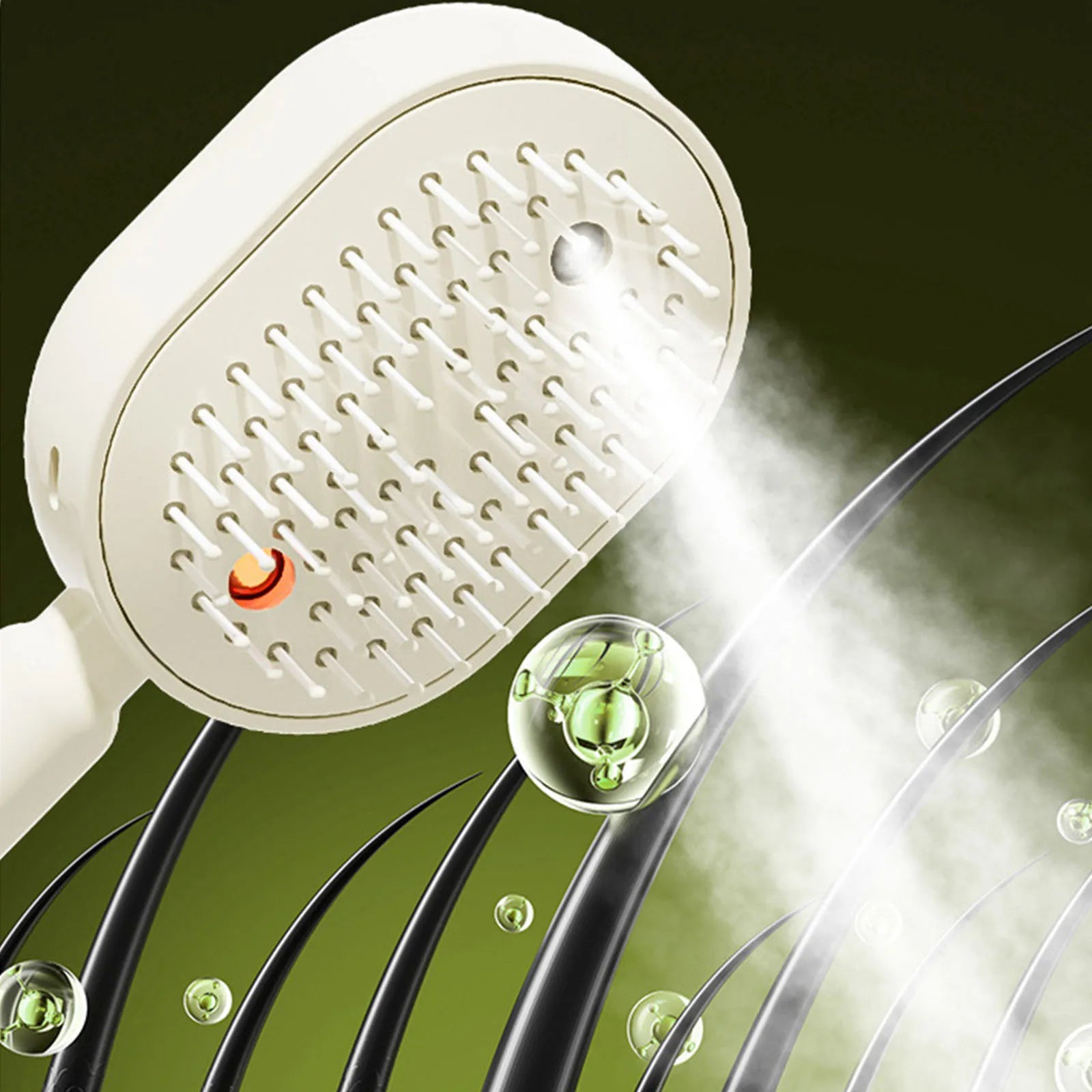 Electric Steam Brush USB-C Charging Wet Electrics Hairbrush Rechargeable Steams Hair Straightener for Both Long & Short Hairs