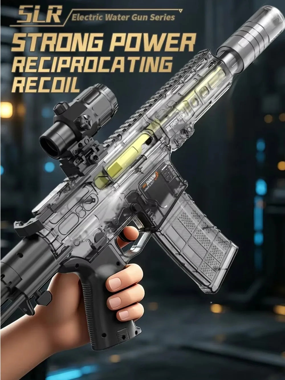Powerful Electric Water Gun Toy Capacity High Speed Long Range Continuous Shooting SLR Model Summer Outdoor Toys