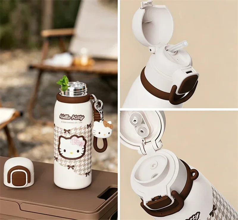 X&W Hello Kitty Insulated Cup Leak Proof 530-700ml with Pendant and Carrying Rope To Keep Office/Home Beverages Hot and Cold