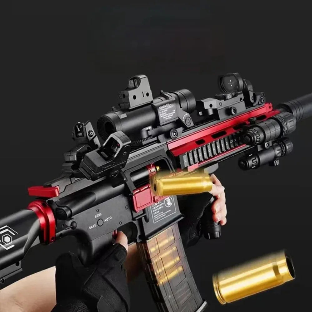 Full Automatic Continuous Firing M416 Soft Bullet Gun Shell Eject Assault Rifle Model Ideal Gift for Boys Outdoor Shooting Fun