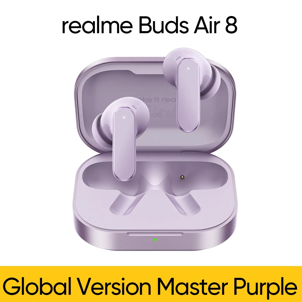 Global Version realme Buds Air 8 55dB Ultra Depth Noise Cancellation True Wireless Earphone Bluetooth 5.4 Earbuds LHDC 5.0 IP55