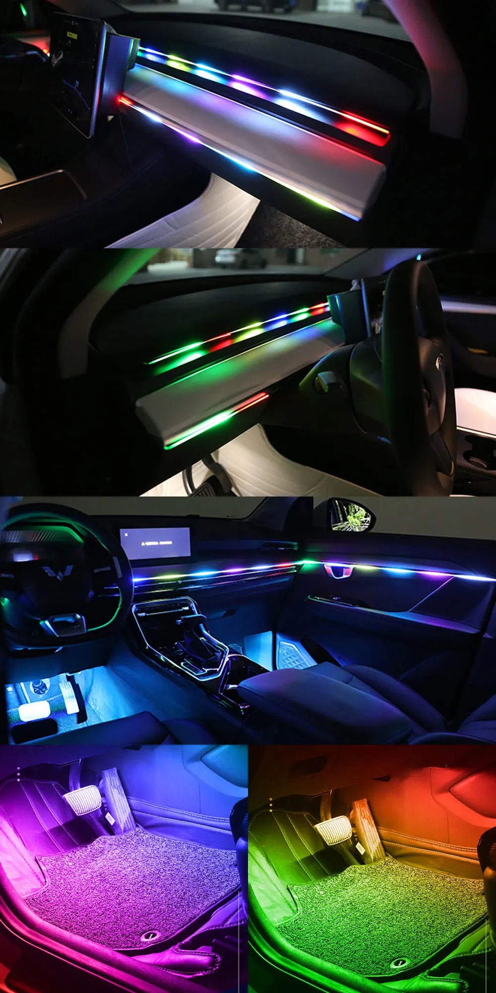 Ambient Lighting Accessories Car Ambient Lights LED Skylight Symphony RGB Interior Acrylic Strips Decoration USB APP Control