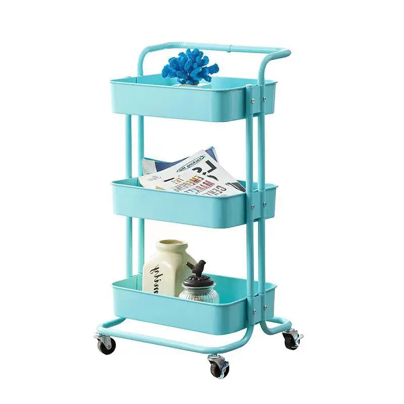 Slim Roll Basket Office Bathroom Use Food Storage Tier 3 Layer Rotating Utility Trolley Islands Mobile Kitchen Cart with Wheels