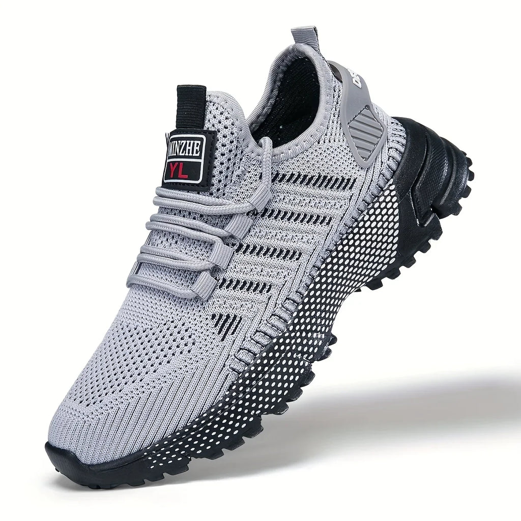 Mens All Season Breathable Mesh Sports Shoes Casual Stylish Non Slip EVA Sole Lace Up for Running Walking Outdoor Activities