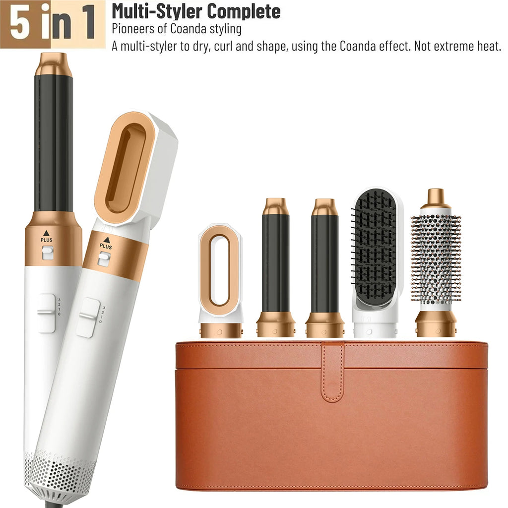 5IN1 Hot Air Brush Wrap Styler Hair Dryer With Electric Curling Iron Hair Curler Dryers Curling Rollers Hair Curler With Dryer6