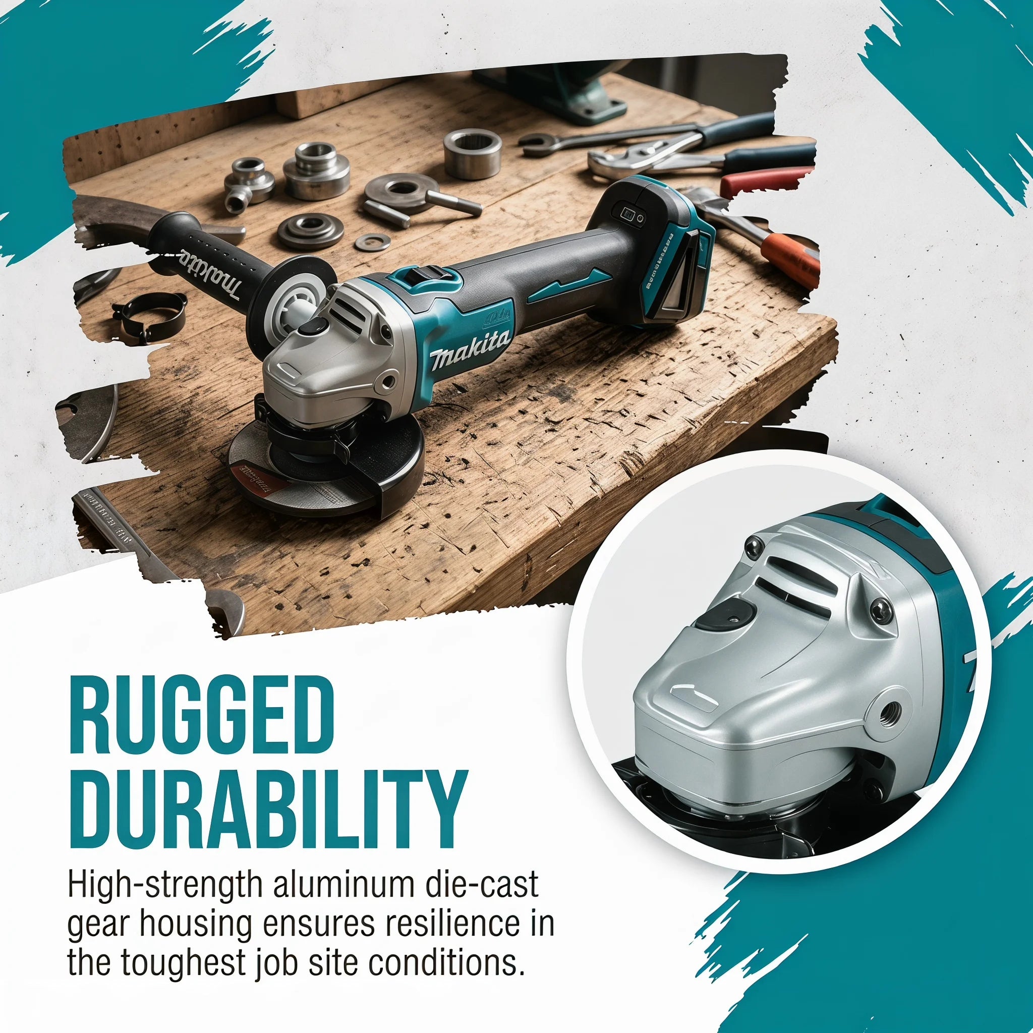 Makita DGA404 18V 6.0Ah 125mm Brushless Lithium Battery Angle Grinder Rechargeable Cutting Machine Multi-functional All-in-one B