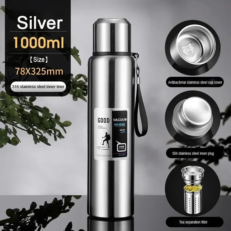 Large Capacity Stainless Steel Insulated Tumbler Cold Heat Retention Travel Thermal Mug Flask For Coffee Tea Water Outdoor Daily