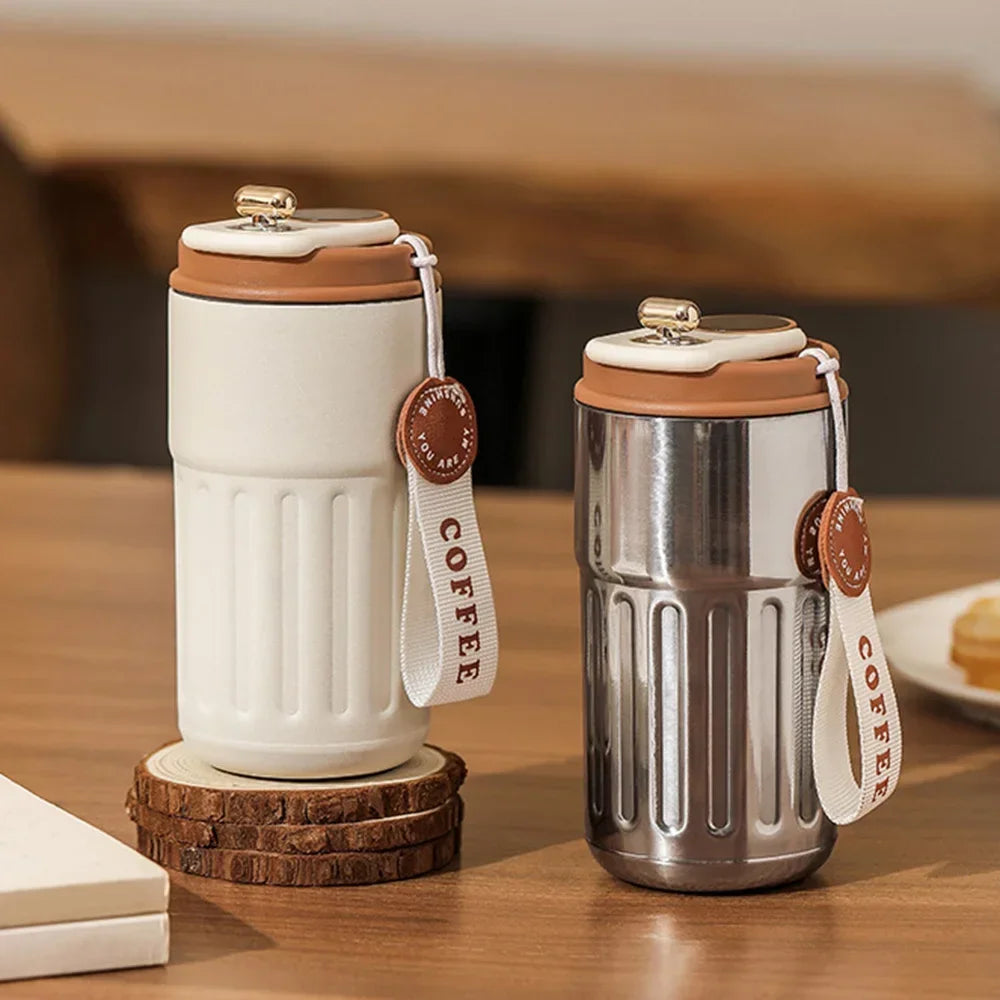 450ml Thermos Bottle Smart Display Temperature 316 Stainless Steel Vacuum Cup Office Coffee Cup Business Portable Thermal Mug