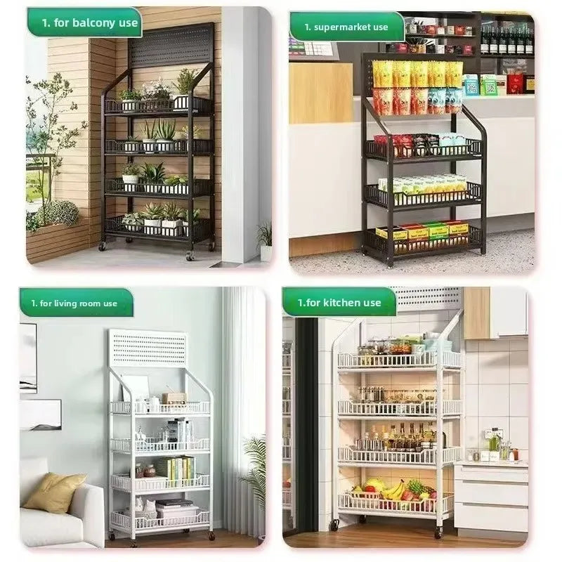 Multi-layer Removable Supermarket Snack Shelves Cart Convenience Store Checkout Page Home Storage Shelves Kitchen Island
