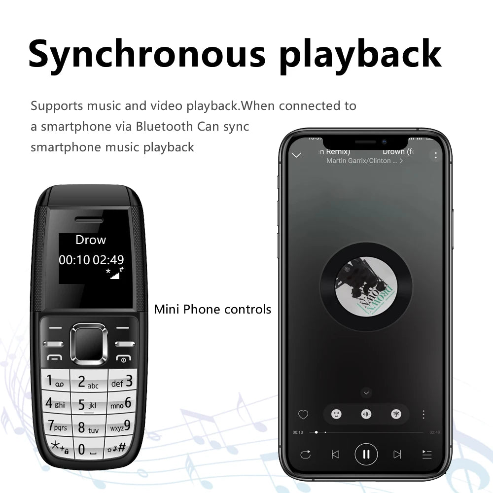 SERVO BM200 Button Mini Mobile Phone 2G GSM 2 SIM Standby Bluetooth Dialing Magic Voice Smallest Backup Cellphones Blacklist