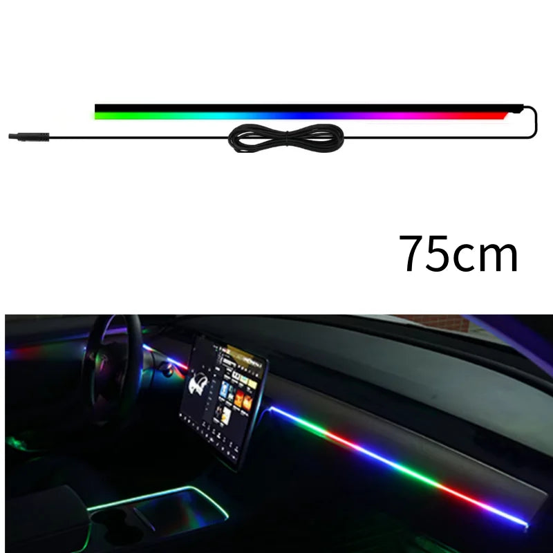 Ambient Lighting Accessories Car Ambient Lights LED Skylight Symphony RGB Interior Acrylic Strips Decoration USB APP Control