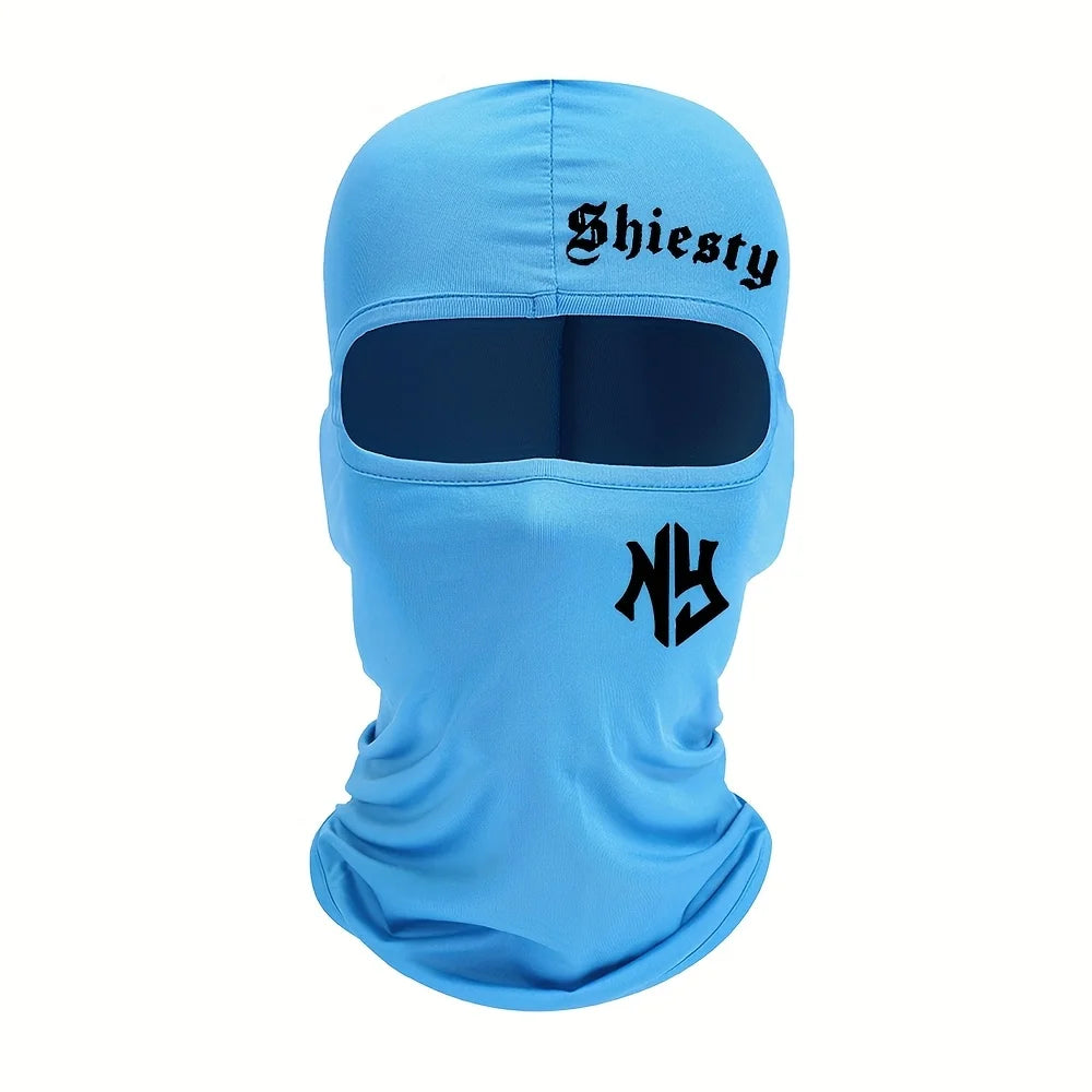 Letter printed men's and women's outdoor cycling face masks, Balaclava hats, windproof and sun protection sun hats