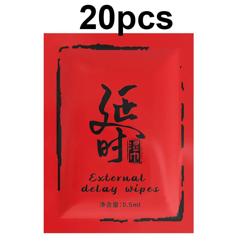 20pcs Male Delay Wipes Wet Tissue Delay Spray Man Prolong Prevent Premature Ejaculation For Men Lasting