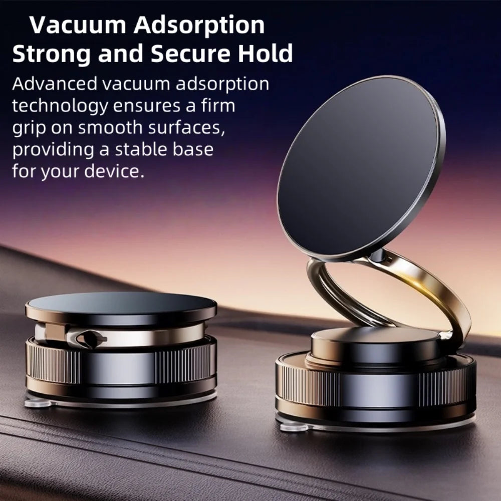 Car Phone Magnetic Stand Mechanical Vacuum Suction Cup Rotate 360° Magnetic Adsorption Bracket Navigation Universal Holder