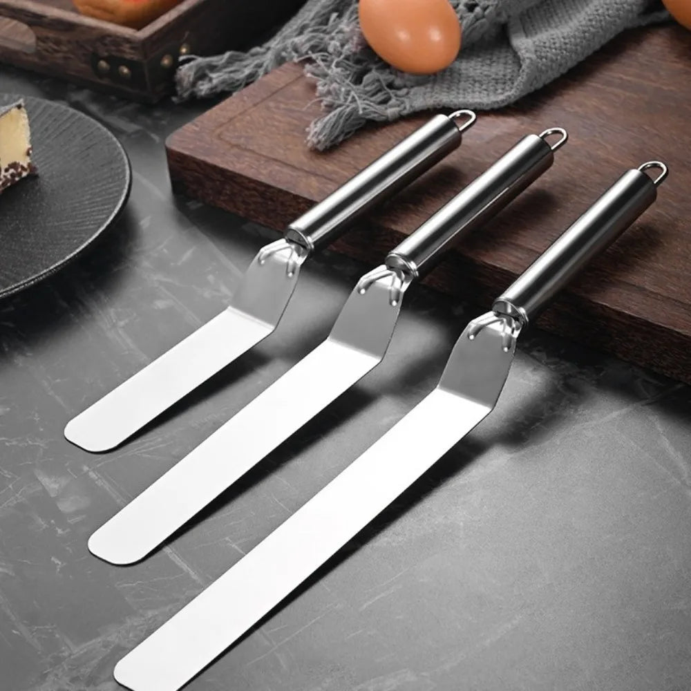 1PC Stainless Steel Cream Spatula Curved/Straight 6/8/10 Inch Cake Decorating Tools DIY Cake Spatula Kitchen Pastry Cake Decor