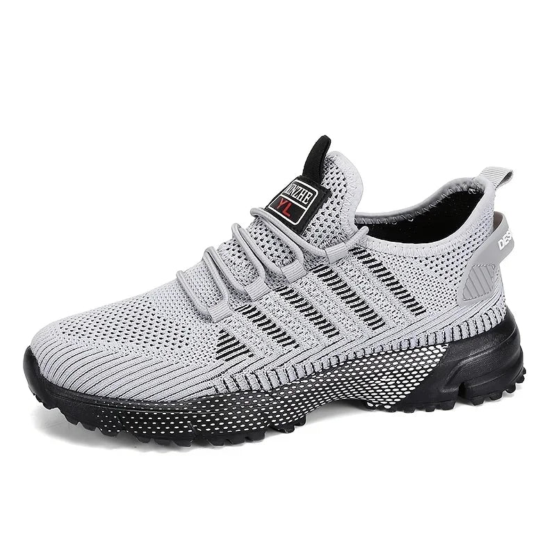 Mens All Season Breathable Mesh Sports Shoes Casual Stylish Non Slip EVA Sole Lace Up for Running Walking Outdoor Activities