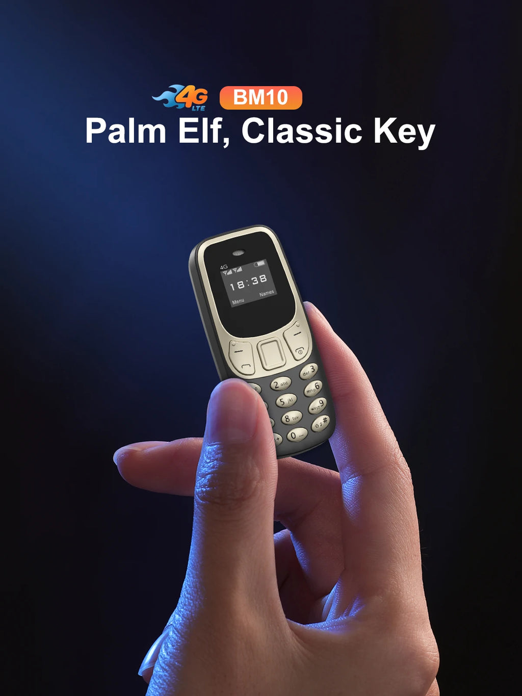 SERVO BM10 LTE 4G Mini Mobile Phone Dual SIM Standby Call Recording Speed Dial Blacklist Alarm Clock Small Feature Backup Phones