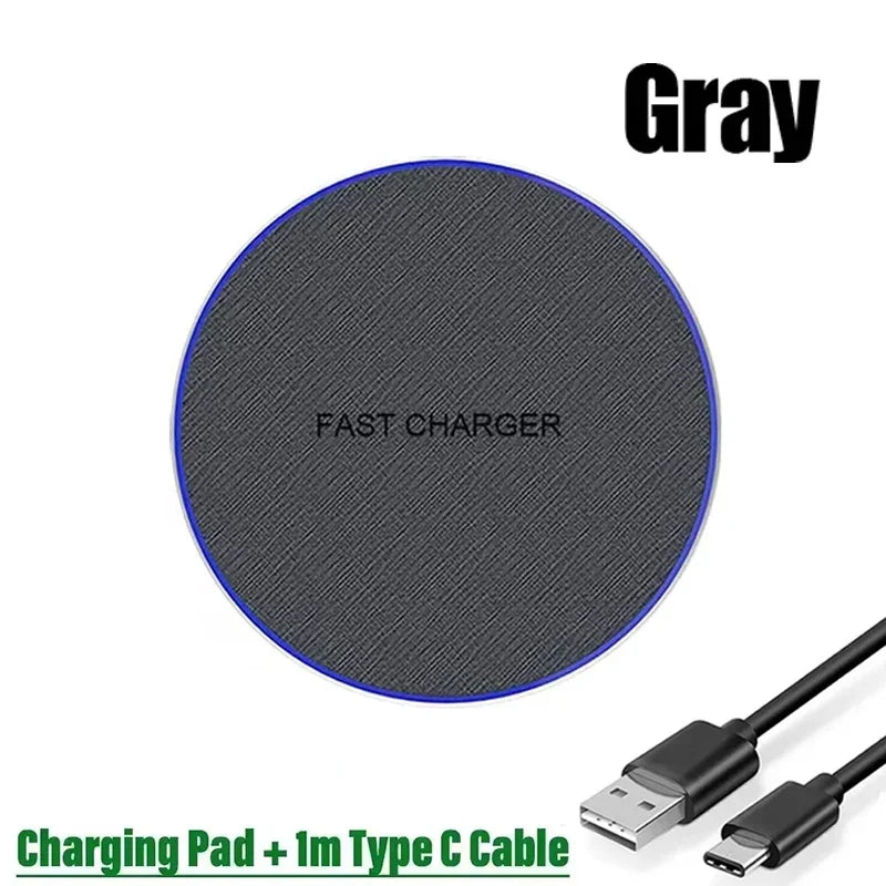 Ultra-Thin Fast Wireless Charger Pad for Samsung Galaxy S25  iPhone 17 16 15 14 13 Pro Max Wireless Induction Charging Station