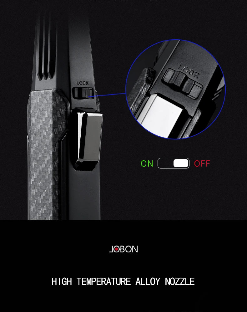 JOBON Kitchen BBQ  Cigar Big Jet Flame Turbo Torch Fire Lock Adjust Refill Lighter Without Butane Gas