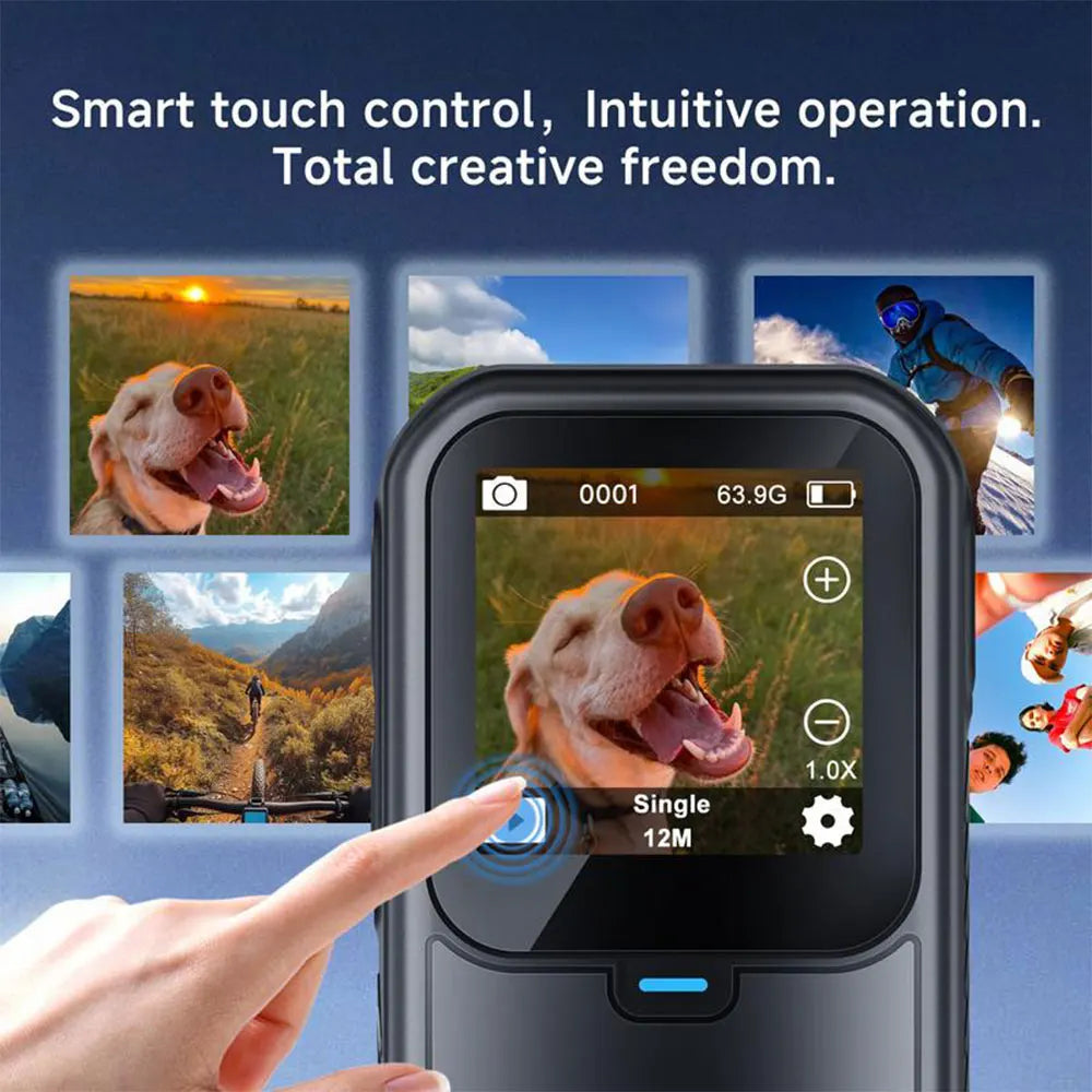 5K Mini Action Camera 4K 60FPS Anti Shake Touch Screen Waterproof Magnetic Pendant Body Cam Motorcycle Bike Outdoor Sport Record