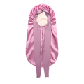 Women Extra Large Hair Long Silk Bonnet Cap & Elastic Satin Hair Band Comfortable Head Cover Night Sleep Hat for Sleeping Shower