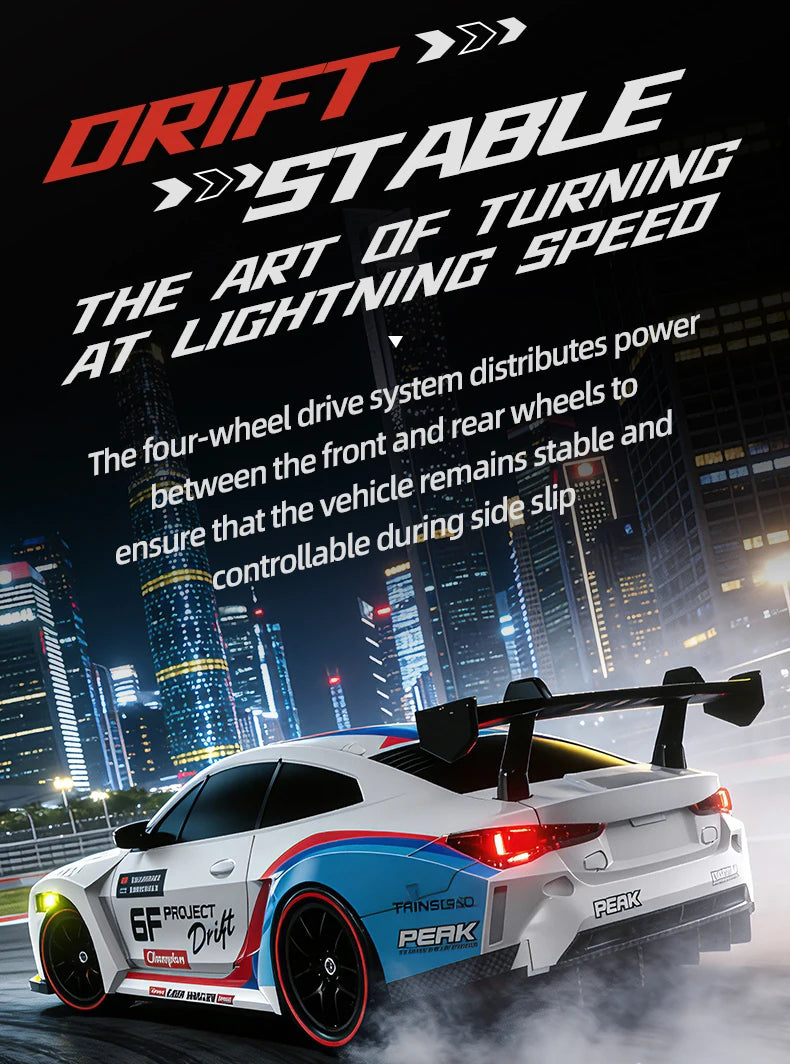 4WD Remote Control Drift Car Full Size 1:24 Mini Remote Control Racing Car Model 2.4G Radio High Speed 4X4 RC Car Vehicle Toy