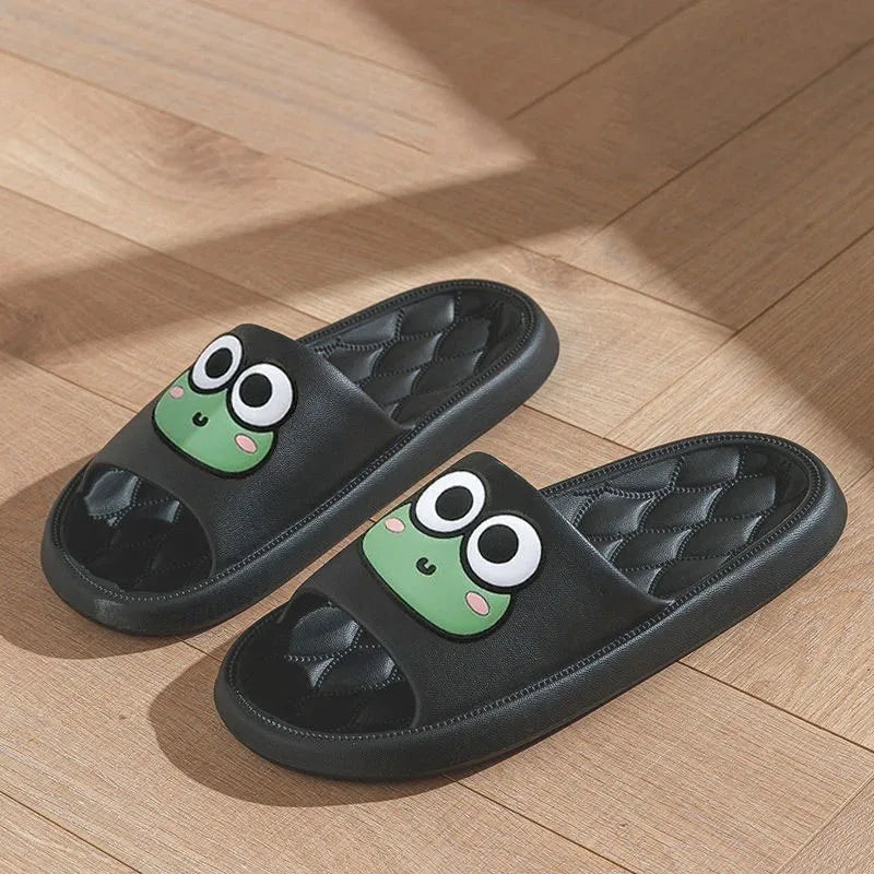 Pantuflas EVA Antideslizantes Mujer – Diseño Rana Interior y Exterior