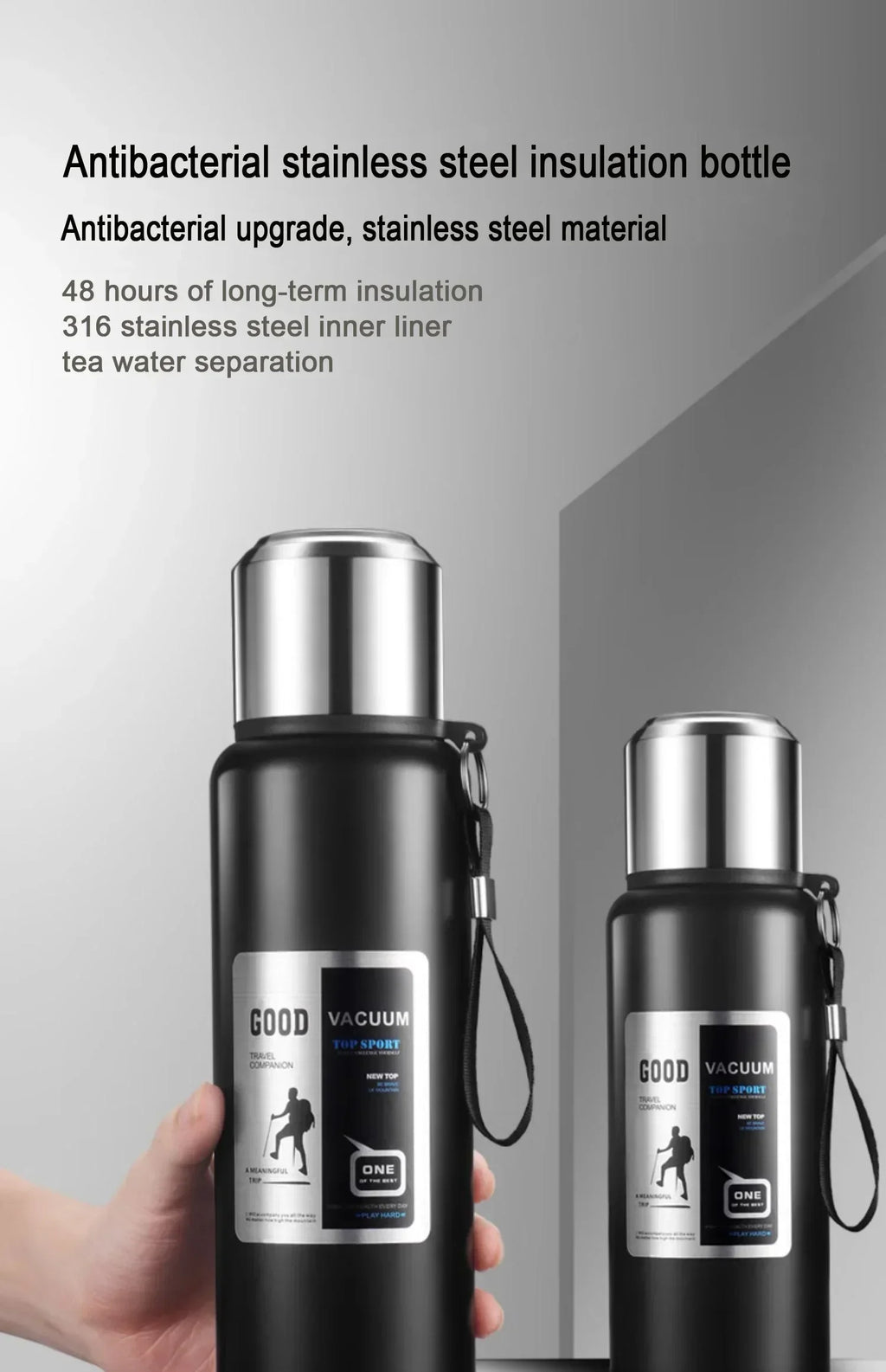 Large Capacity Stainless Steel Insulated Tumbler Cold Heat Retention Travel Thermal Mug Flask For Coffee Tea Water Outdoor Daily