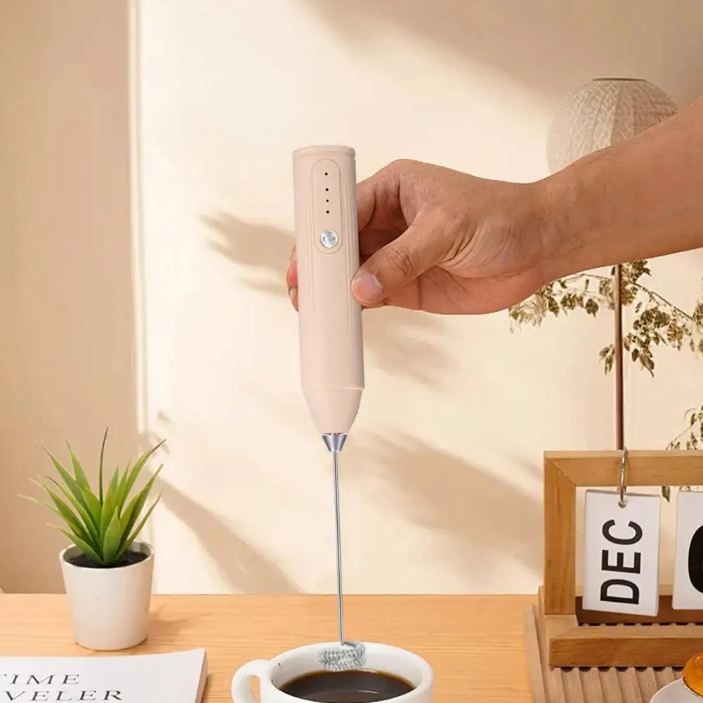 1 electric milk coffee mixer, egg beater, milk frother, 3-speed rechargeable handheld kitchen jam cake cream maker