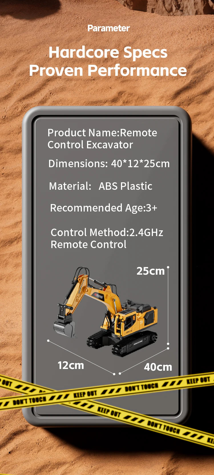 RC Excavator 14 Channel 3 IN 1 RC Engineering Car Remote Control Crawler Truck Alloy Excavator RC Model Car Toy Christmas Gift