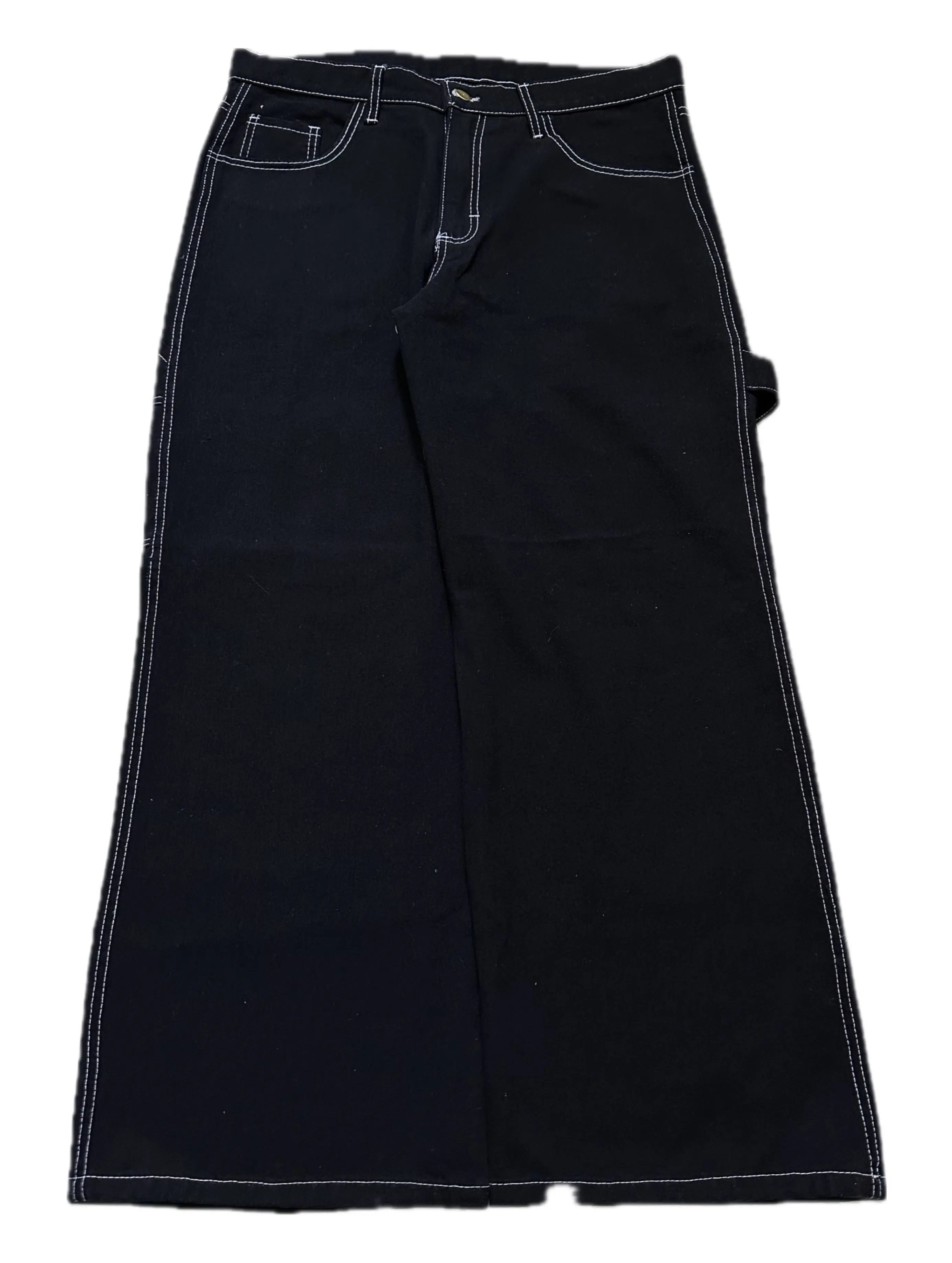 Skull Print Gothic Punk Baggy Oversized Wide Leg Jeans Women Large Pocket High Waisted Work Denim Pants Harajuku Unisex Jeans