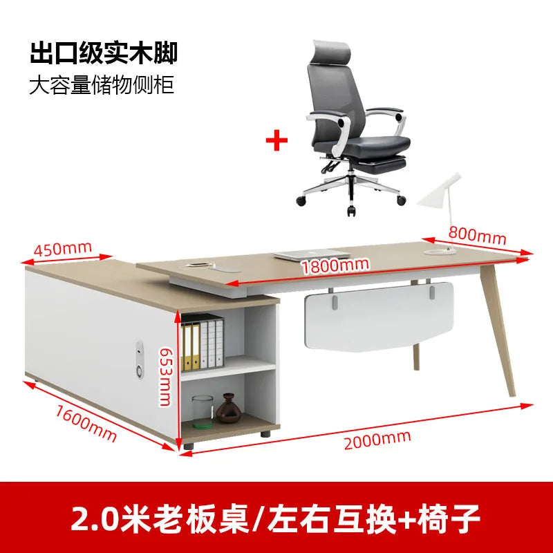 CZ Office Simple Modern Fashion General Manager Desk High-end Executive Desk Manager Office Desk and Chair Set