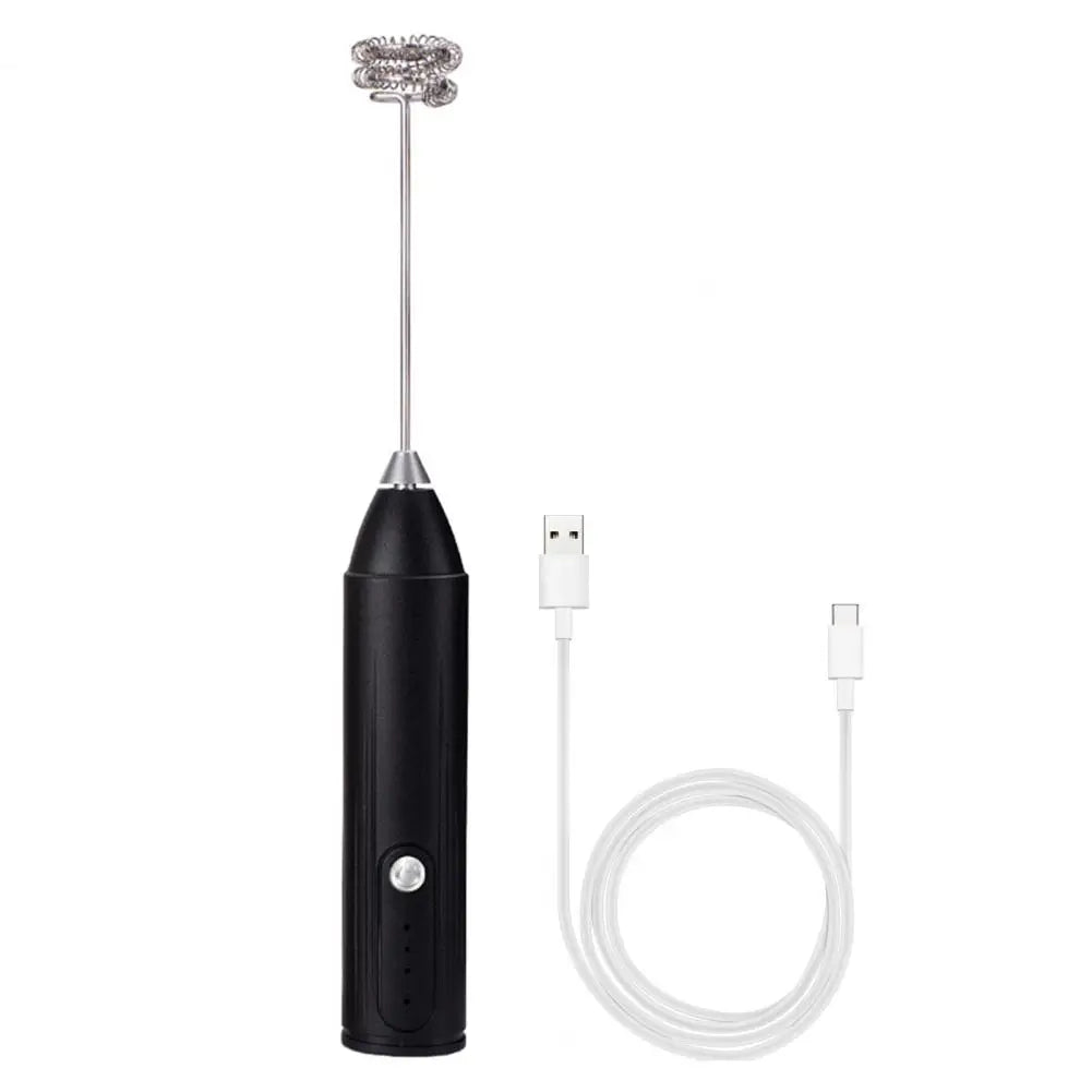 1 electric milk coffee mixer, egg beater, milk frother, 3-speed rechargeable handheld kitchen jam cake cream maker