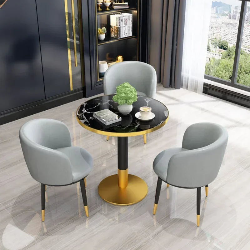 Metal Office  Set with 80cm Nordic Modern Minimalist Tables and Chairs for Meeting and Rest Areason Sale