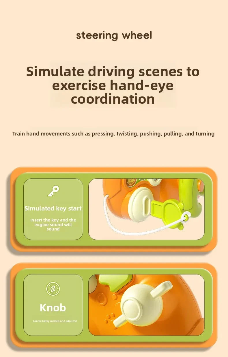 Children Early Education Intelligence Steering Wheel Toy Childrens Simulated Realistic Driving Car Small Cart Soothing Girl Toys