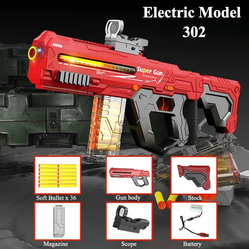 Soft Bullet Gun Toy Gun Auto-Manual Sport Game Outdoor Shooting Games Education Toy for Kids Boys Adult
