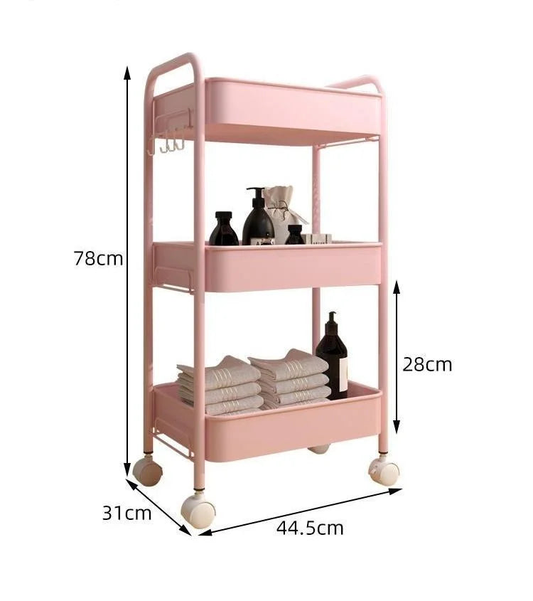 Trolley With Wooden Storage Tier Bamboo Island Premium 4 Drawer Wheel Rolling Home Restaurant Serving Locking Food Kitchen Cart