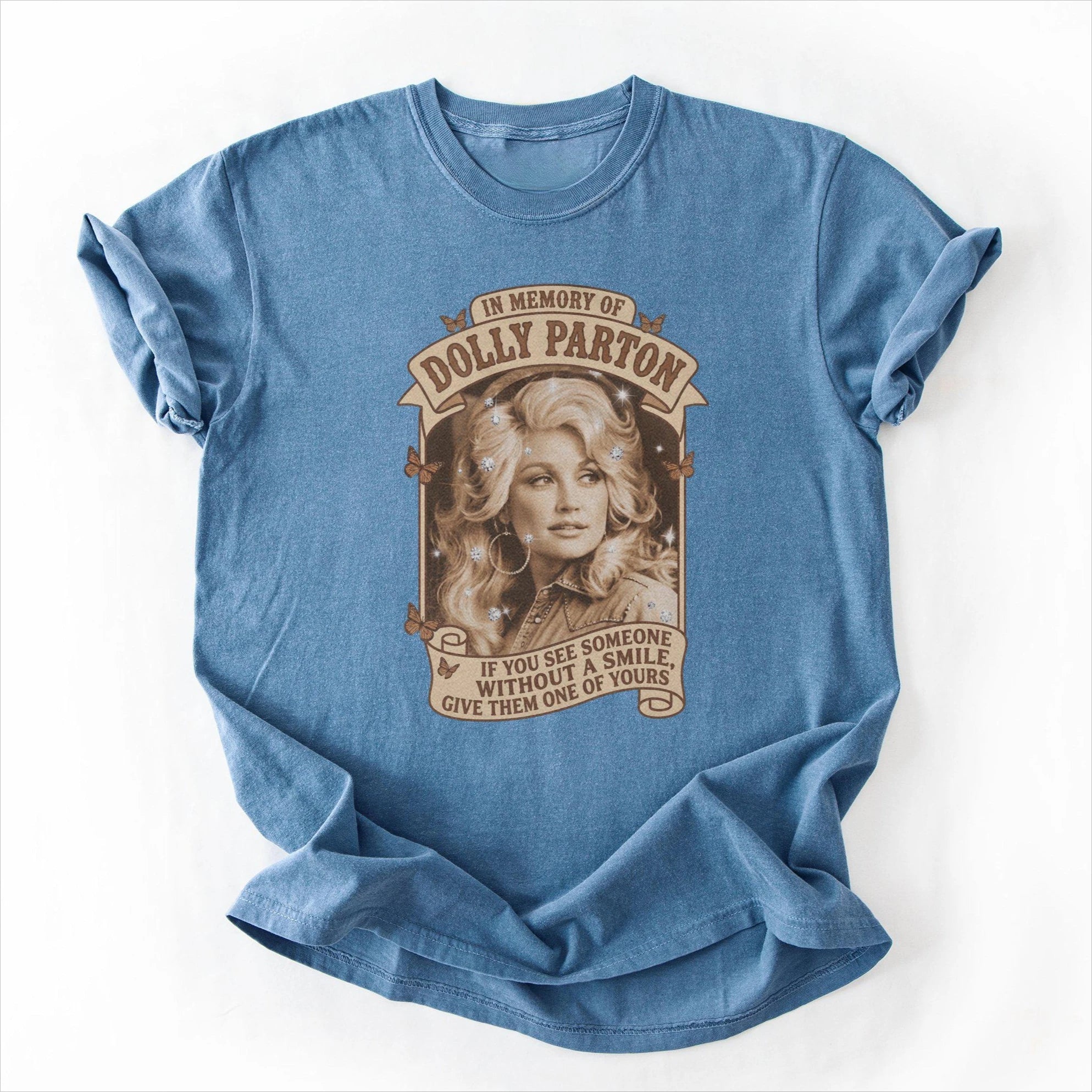 In Memory of Dolly Shirt Vintage Tribute Cowgirl Top Women Short Sleeve Author Print T-shirts
