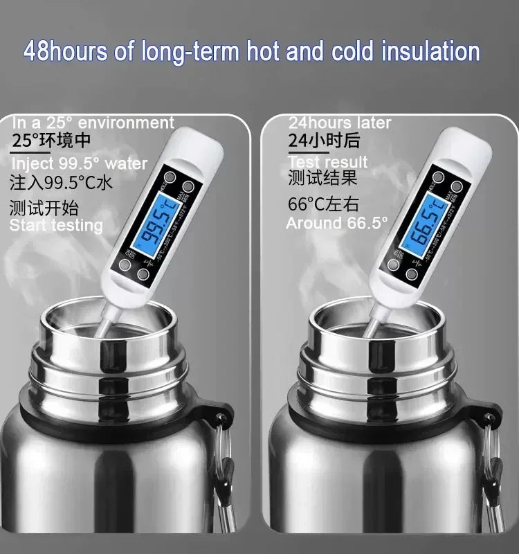 Large Capacity Stainless Steel Insulated Tumbler Cold Heat Retention Travel Thermal Mug Flask For Coffee Tea Water Outdoor Daily