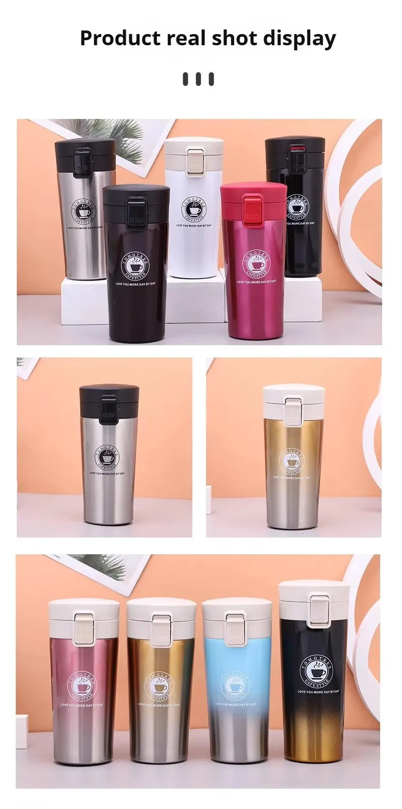 Double-Walled Stainless Steel Thermal Flask 380/510ML for Outdoor Use - Insulated Coffee Mug Maintains Temperature