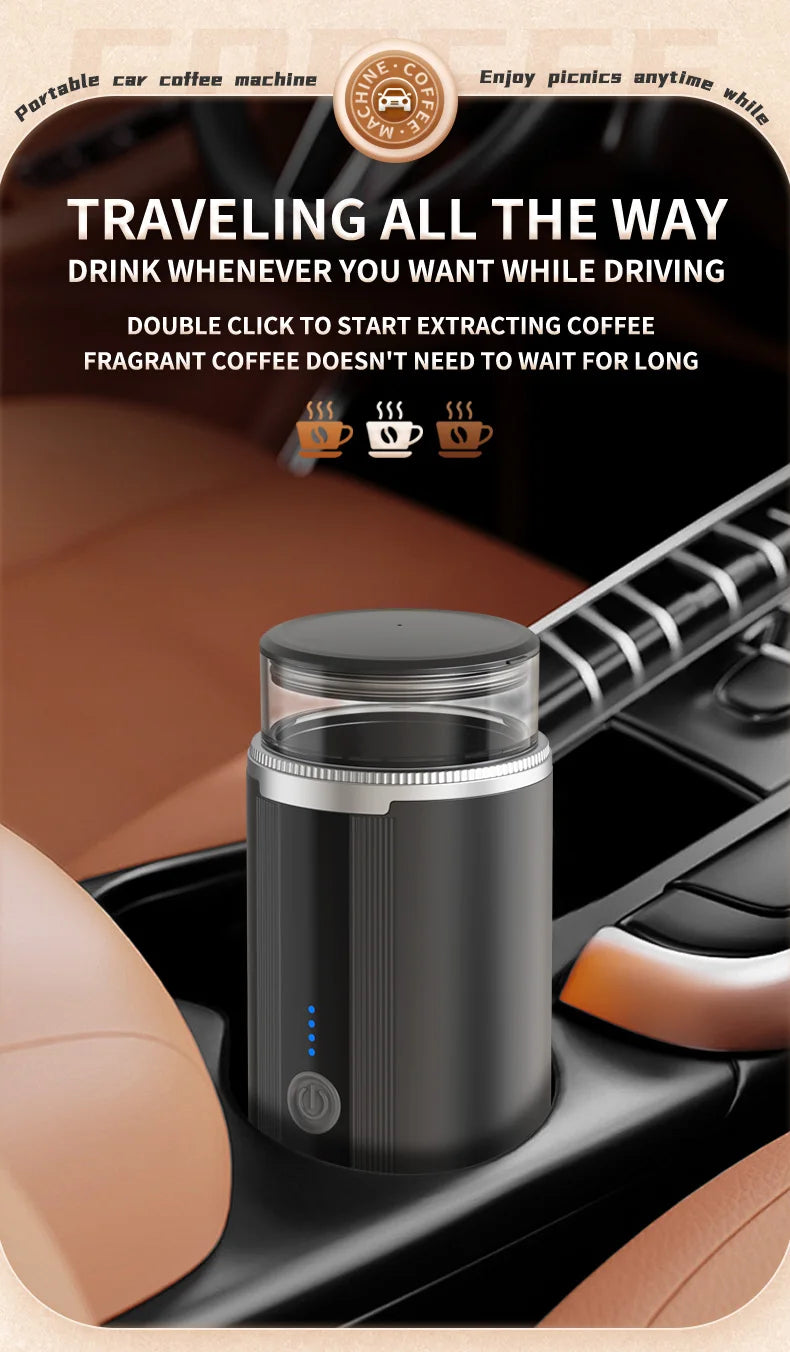 Electric Portable Coffee Maker Capsule Grind-and-Brew Compatible with Ground Coffee K-Cup Pods Single Cup Coffee Maker