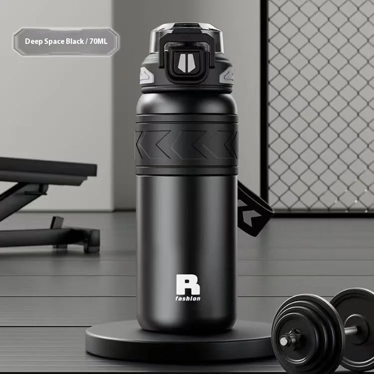 Young and Energetic Sports Straw Water Bottle  Stainless Steel Large-capacity Car Cup Student Outdoor Sports Portable Water Cup